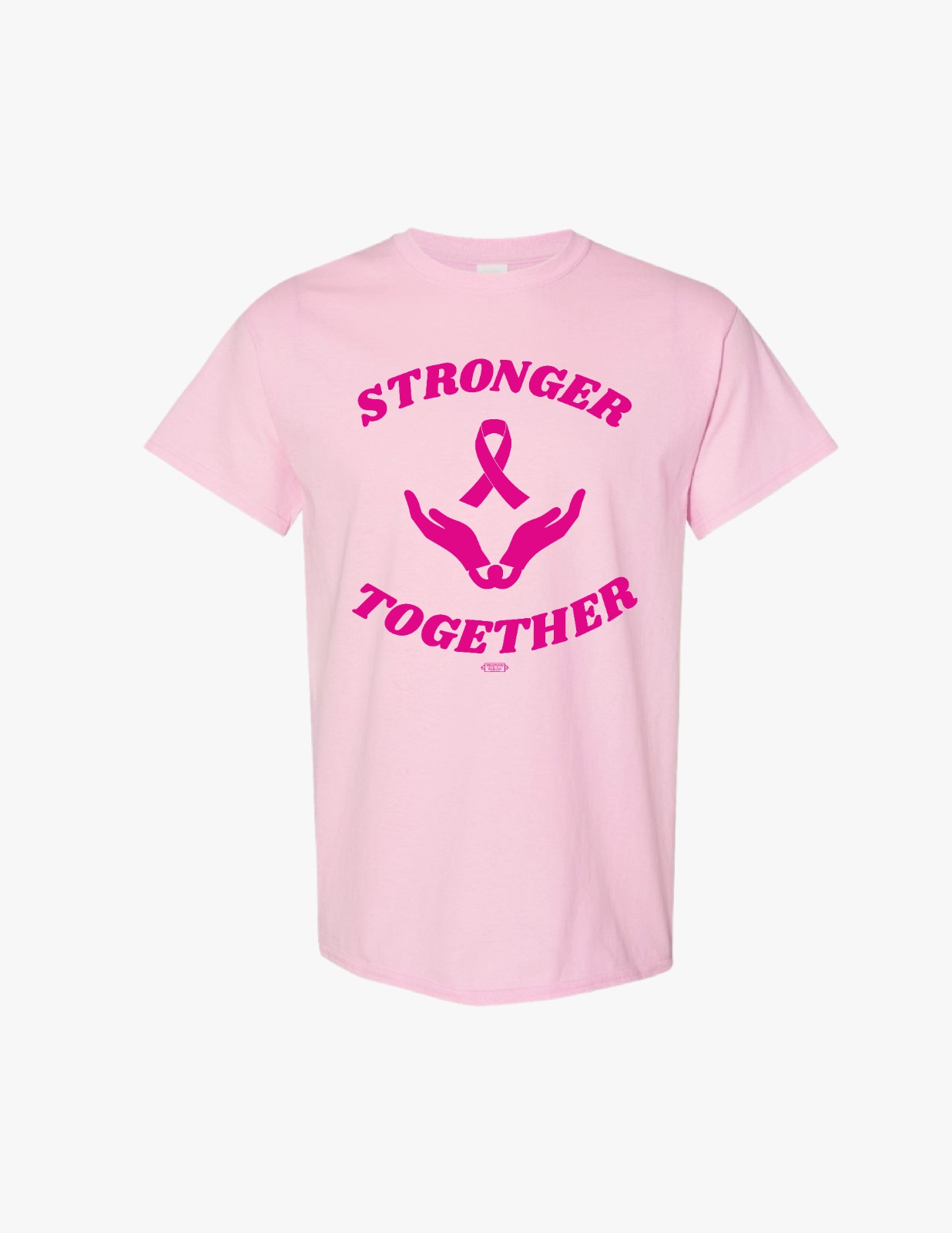 Stronger Together breast cancer awareness t-shirt in pink, $20
